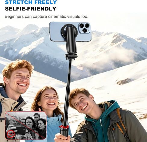 17" Mini Magnetic Selfie Stick Tripod for iPhone MagSafe,with Zoom Remote in Kuwait