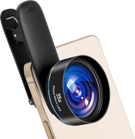 35X Professional Upgraded Macro Lens for Smartphones,with Universal Clip，Long Shooting Distance of 45-95mm, Macro Photography of Flowers,Insect and Jewelry,Compatible with iPhone and Android Phones in Kuwait