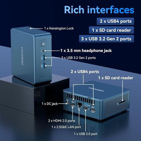 GEEKOM IT13 Mini PC, Intel i9-13900H(5.4GHz), 32GB RAM 2TB NVMe SSD in Saudi Arabia