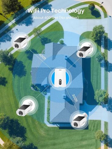2K 4MP Solar Security Cameras Wireless Outdoor 4 Cam Kit Expadable to 10H, No Subscription Cameras, 64G Local Storage, 2.4G &5G WiFi, Waterproof, Color Night Vision Two-Way Audio, Cloud/SD Storage in Kuwait