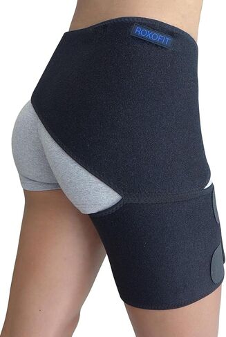 ROXOFIT Hip Brace for Sciatica Pain Relief, Thigh, Hamstring, Groin Pull - Compression Support Wrap Sleeve for Sciatic Nerve, SI Joint, Hip Bursitis, Pulled Muscles for Men, Women in Kuwait