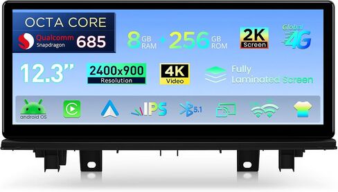 XTRONS Qualcomm 685 Android 14 Car Stereo for BMW X1 F48 2016-2017 NBT System, 12.3 Inch 2K IPS Touch Screen GPS Navigation Support Wireless CarPlay Android Auto Backup Camera (8+256G) in Saudi Arabia