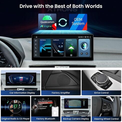 XTRONS Qualcomm 685 Android 14 Car Stereo for BMW X1 F48 2016-2017 NBT System, 12.3 Inch 2K IPS Touch Screen GPS Navigation Support Wireless CarPlay Android Auto Backup Camera (8+256G) in Saudi Arabia