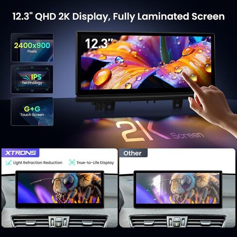 XTRONS Qualcomm 685 Android 14 Car Stereo for BMW X1 F48 2016-2017 NBT System, 12.3 Inch 2K IPS Touch Screen GPS Navigation Support Wireless CarPlay Android Auto Backup Camera (8+256G) in Saudi Arabia