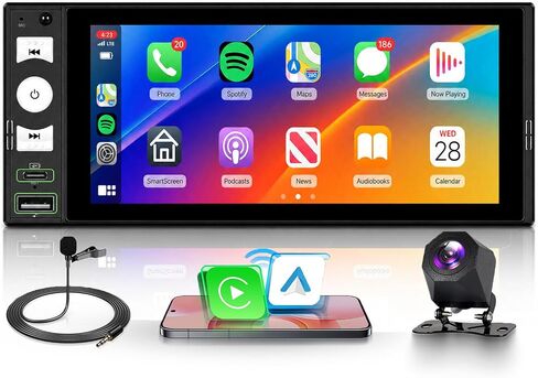 Rimoody 6.9 inch Single Din Car Stereo Wired Carplay Android Auto in Kuwait