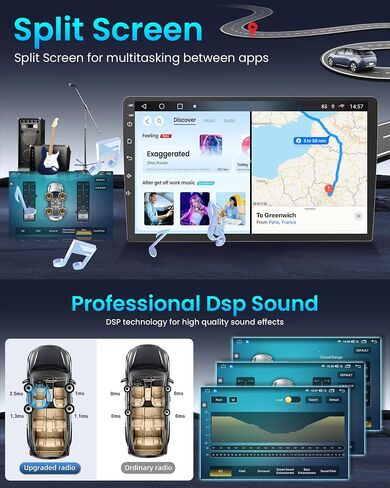 [8Core 4G+64G] Car Radio for Honda Accord 9th EX-L 2013 2014 2015: 10.1" 1280 * 800 Touchscreen Stereo with Wireless CarPlay Android Auto 5G WiFi GPS Bluetooth FM AM RDS SWC Backup Camera in Kuwait