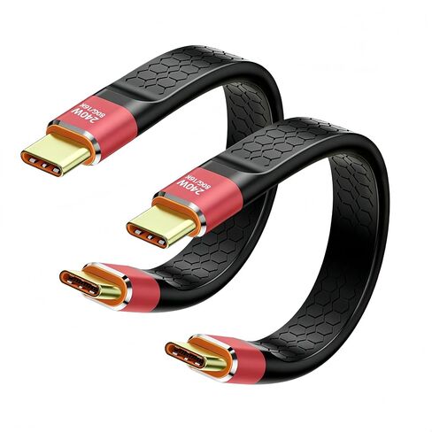 2Pack USB 4.0 USB C Short Cable (80Gbps/8K/240W/5inch), Short Usbc to Usbc Cable Compatible with Thunderbolt 5/4/3,IPhone17/16/15,MacBook, External SSD in Kuwait