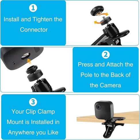 No Drill Blink Camera Mount, Universal for Blink Outdoor 4/3rd Gen/XT2/Mini, 360° Window Gutter Siding Mount with Metal Clip Holder in Saudi Arabia