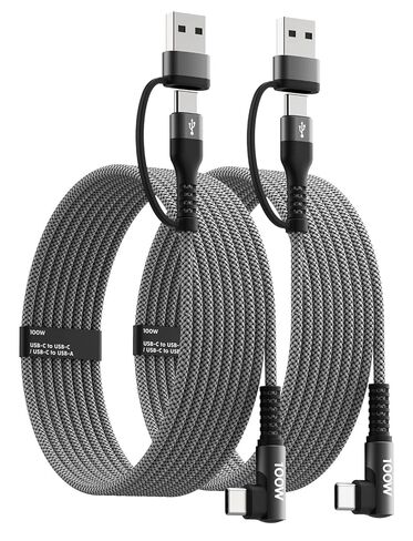 Minlu 100W Fast USB C Charger Cable Right Angle, USB A/C to USB C Cable in Kuwait