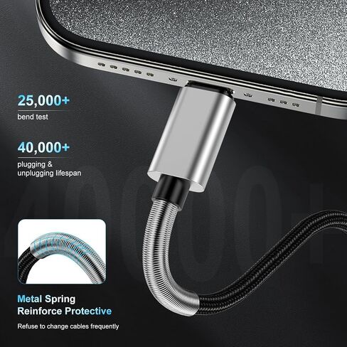 Long USB C to Type C Charger Cable 10ft, 60W USB C to C Fast Charging Cord for Apple iPhone 17 Pro Max/17 Air/16 Pro Max/16 Pro/15 Plus/15 Pro/MacBook 2022/2021/2020/2019,iPad Pro/Mini/Samsung Galaxy in Kuwait