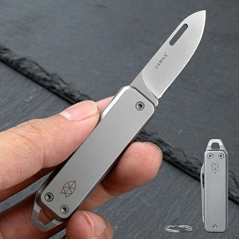 Mini EDC Folding Pocket Knife, Silver, Stainless Steel in Kuwait
