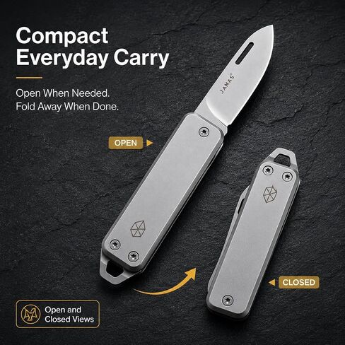 Mini EDC Folding Pocket Knife, Silver, Stainless Steel in Kuwait