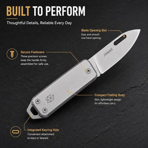 Mini EDC Folding Pocket Knife, Silver, Stainless Steel in Kuwait