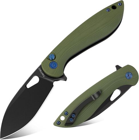 Pocket Knife, 3.1" Unique S35VN Blade Folding Knife with Button Lock in Kuwait