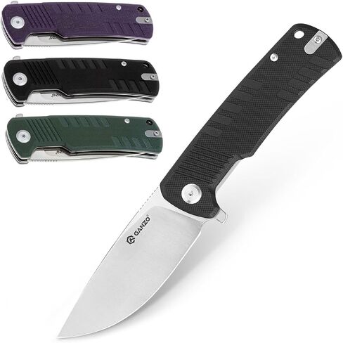 Firebird Ganzo G769-PL EDC Folding Pocket Knife Razor Sharp D2 Stainless Steel Blade G10 Handle with Clip Outdoor Pocket Knife Hunting Fishing Hiking Folder Best Gift for Men (Purple) in Kuwait