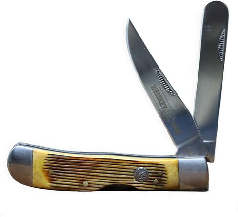 WHISKEY BENT HAT CO. Trapper & Locking Bullcutter Folding Pocket Knife 4.125" Closed Length 440C Stainless Steel Blades (Toro) in Kuwait