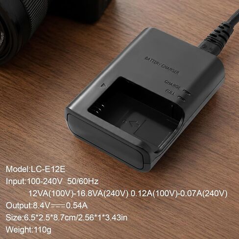 LC-E12 LP-E12 LC-E12E Battery Charger Compatible with Canon EOS M M2 M10 M50 M50 Mark II M100 M200 100D Rebel SL1 PowerShot SX70 HS Camera Battery in Kuwait