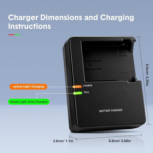 LC-E8 LC-E8E LP-E8 Battery Charger Compatible with Canon EOS Rebel T2i T3i T4i T5i (Not for Rebel T2, T3, T4, T5) 550D 600D 650D Kiss X4 X5 X6 X6i X7i Camera Battery in Kuwait