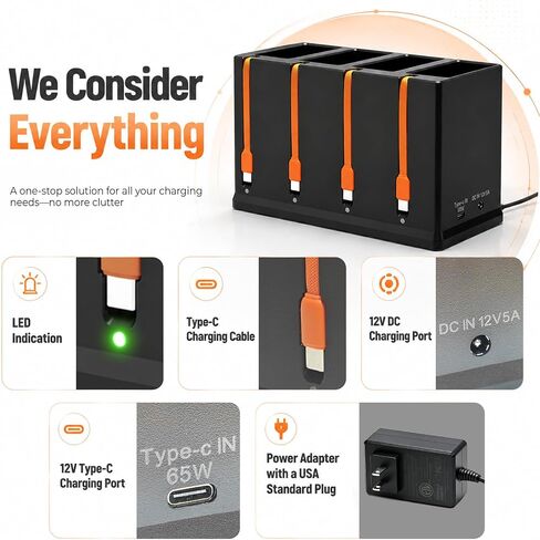 Upgraded 4-Slot Charging Station for Moultrie Edge Series Battery in Kuwait