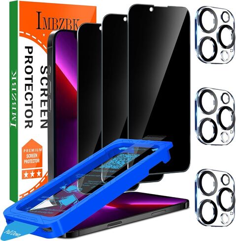 IMBZBK Privacy Screen Protector for iPhone 13 Pro, Tempered Glass, 3+3 Pack in Kuwait
