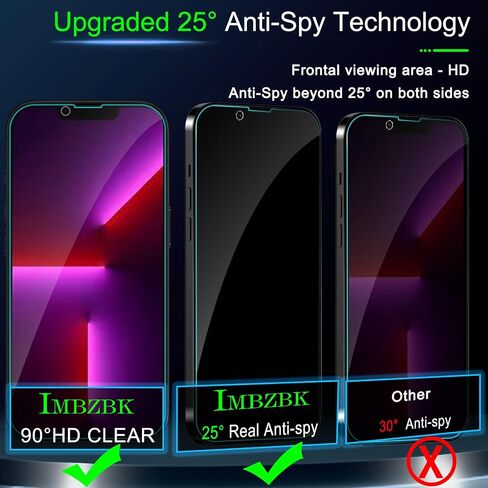 IMBZBK Privacy Screen Protector for iPhone 13 Pro, Tempered Glass, 3+3 Pack in Kuwait