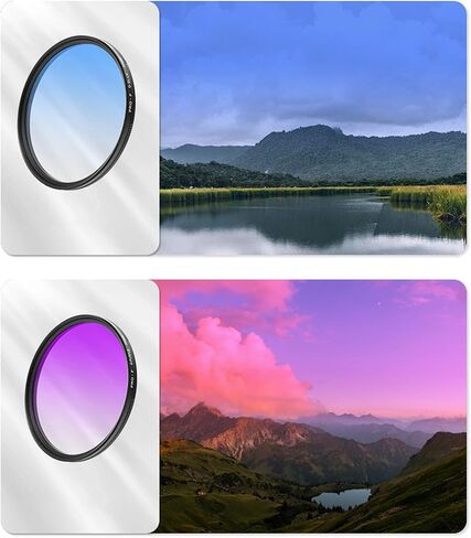 52mm Phone Camera Lens Filter Kit, HD Circular Polarizer with Graduated Color Filter for Smartphone Landscape Photography in Kuwait