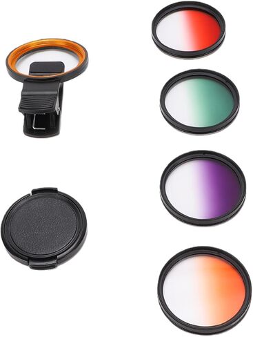 52mm Phone Camera Lens Filter Kit, HD Circular Polarizer with Graduated Color Filter for Smartphone Landscape Photography in Kuwait