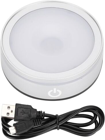 LED Crystal Light Base, Colorful Flashing Touch Switch, USB Dual Use for Crystal Ball, Art Glass Jewelry 1.1x3.1 Inch in Kuwait