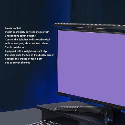 LED Computer Light Bar, Touch Control USB Display Lamp with Stepless Dimming, 3 Color Temperatures Eye Friendly Screen Light for Reading Work on Monitor in Kuwait