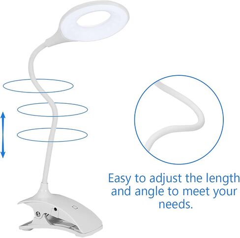 YWBL-WH LED Reading Light, USB Rechargeable, 22 LEDs, Flexible Neck Bed Lamp for Reading in Bedroom in Kuwait