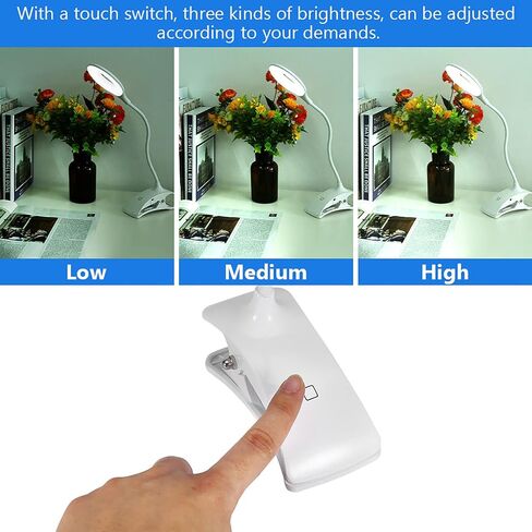 YWBL-WH LED Reading Light, USB Rechargeable, 22 LEDs, Flexible Neck Bed Lamp for Reading in Bedroom in Kuwait