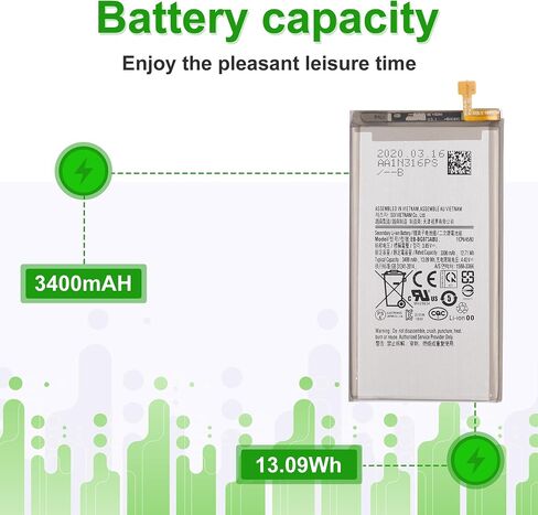 EB-BG973ABU 3.85V 3400mAh Battery, Compatible with Samsung Galaxy S10 Galaxy S10 X SM-G9730,Comes with a Battery Installation Tool in Kuwait