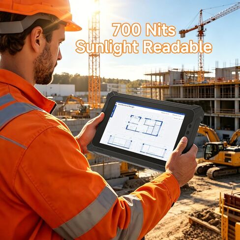 Rugged Tablet with Barcode Scanner I17J, 10.1" Windows 11 Pro w/Honeywell N4680 Scan Engine, 1D/2D QR Inventory Scanner, 8GB+128GB Industrial Tablet for ERP WMS, Warehouse, Retail, IP65 in Kuwait