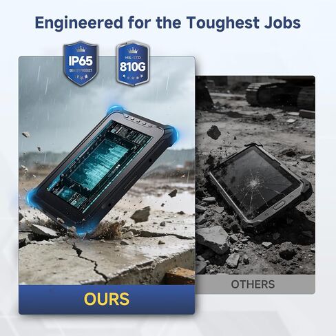 Rugged Tablet with Barcode Scanner I17J, 10.1" Windows 11 Pro w/Honeywell N4680 Scan Engine, 1D/2D QR Inventory Scanner, 8GB+128GB Industrial Tablet for ERP WMS, Warehouse, Retail, IP65 in Kuwait