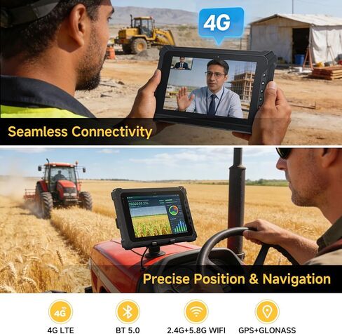 Rugged Tablet with Barcode Scanner I17J, 10.1" Windows 11 Pro w/Honeywell N4680 Scan Engine, 1D/2D QR Inventory Scanner, 8GB+128GB Industrial Tablet for ERP WMS, Warehouse, Retail, IP65 in Kuwait