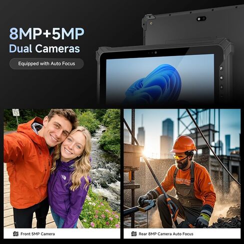 Rugged Tablet with Barcode Scanner I17J, 10.1" Windows 11 Pro w/Honeywell N4680 Scan Engine, 1D/2D QR Inventory Scanner, 8GB+128GB Industrial Tablet for ERP WMS, Warehouse, Retail, IP65 in Kuwait