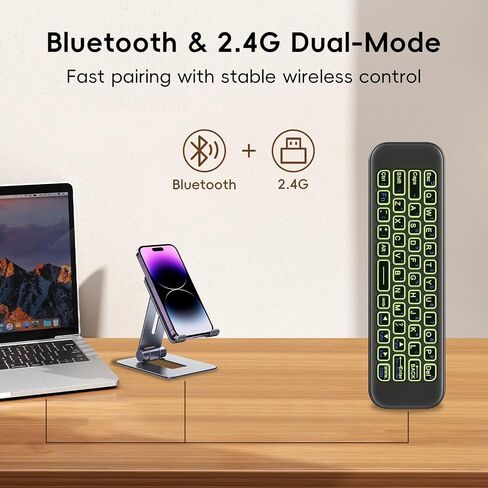 iPazzPort Mini Wireless Keyboard Remote, Bluetooth & 2.4G Air Mouse in Kuwait