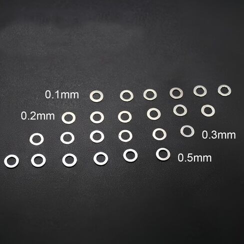 80PCS M3x5mm Steel Shim Set for AEGs Airsoft Gun Ver.2/3/7 Gearboxes （0.1mm 0.2mm 0.3mm 0.5mm ） Width in Saudi Arabia