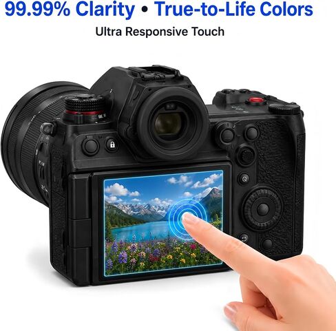 Model-Specific Custom Fit for Panasonic Lumix DC-GH5 GH5S GH5M2 GH5 II DC-S1H S1R Camera Screen Protector – 2-Pack, 9H Hardness Tempered Glass, Full-Screen Edge-to-Edge, Crystal Clear, Bubble-Free in Saudi Arabia