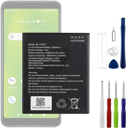 BL-A36CT Replacement Battery Compatible with Cricket Debut Smart SL101AE/Koobee K100 SL004T Comes with a Battery Installation Tool in Kuwait