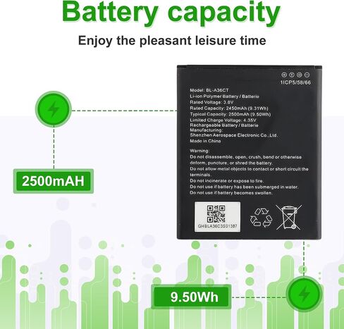 BL-A36CT Replacement Battery Compatible with Cricket Debut Smart SL101AE/Koobee K100 SL004T Comes with a Battery Installation Tool in Kuwait