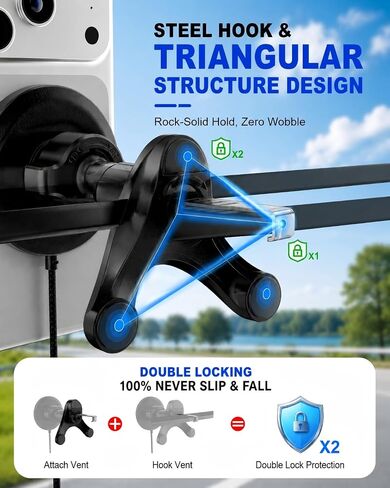 25W for MagSafe Car Charger Vent Mount Magnetic Phone Holder w/ 45W Charger in Kuwait