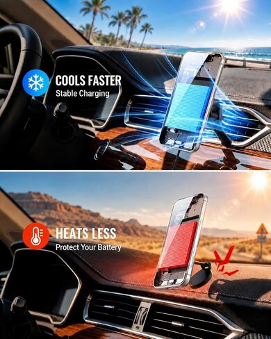 25W for MagSafe Car Charger Vent Mount Magnetic Phone Holder w/ 45W Charger in Kuwait