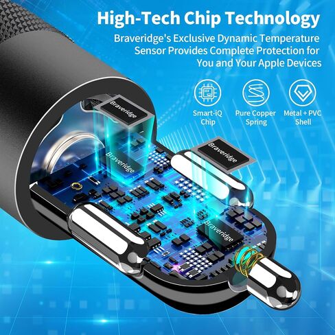 Apple MFi Certified iPhone 17 Car Charger, 4.8A Dual USB Car Phone Charger in Saudi Arabia