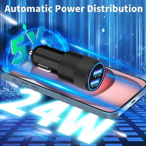 Apple MFi Certified iPhone 17 Car Charger, 4.8A Dual USB Car Phone Charger in Saudi Arabia