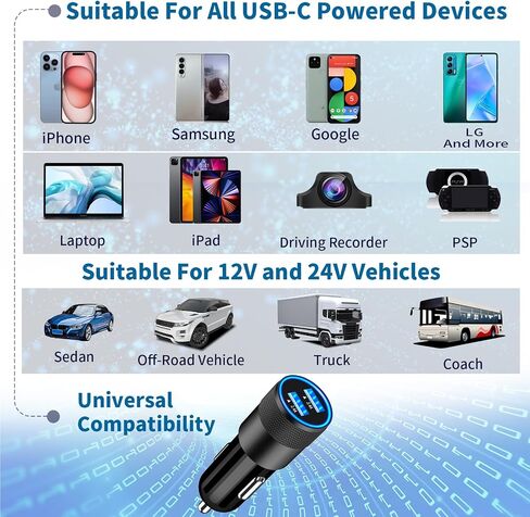 Apple MFi Certified iPhone 17 Car Charger, 4.8A Dual USB Car Phone Charger in Saudi Arabia