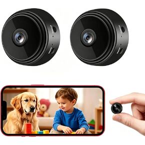 Mini Nanny Cam WiFi Spy Home Security Camera Small Hidden Video Recorder Phone App Remote Monitor Baby Pet Cam Motion Detection Night Vision, 2 Packs in Kuwait