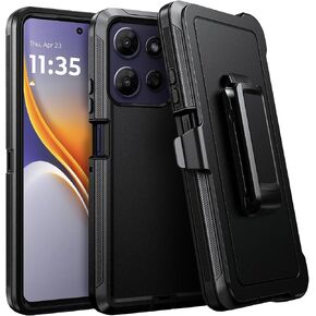 DUEDUE for Motorola G 5G 2026 Case, Moto G Play 2026 Case with Belt Clip Holster Shockproof 3-Layer Heavy Duty Kickstand Cover Protective Rugged Phone Case for Moto G 5G 2026/G Play 2026, Black in Kuwait