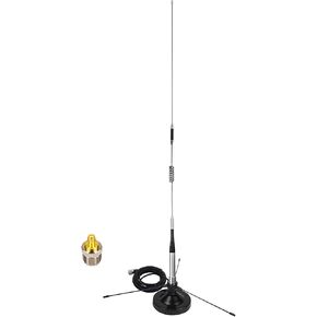 Dual Band VHF UHF Mobile Antenna 136-174MHz 400-470MHz (70cm & 2 Meter) Magnetic Mount Antenna with Ground Planes, 16ft Cable & PL259 Connector for Ham Radio, GMRS, Car RV Truck SUV Vehicle in Kuwait