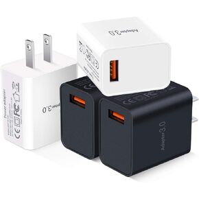 Fast Charge 3.0 USB Wall Charger [4-Pack] 5V 3A Fast Charging Block 18W QC Power Adapter for Wireless Charger Stand, Compatible with iPhone 16 15 14 Pro Max Galaxy S24 S23 Ultra 22 21 20 A03s in Saudi Arabia